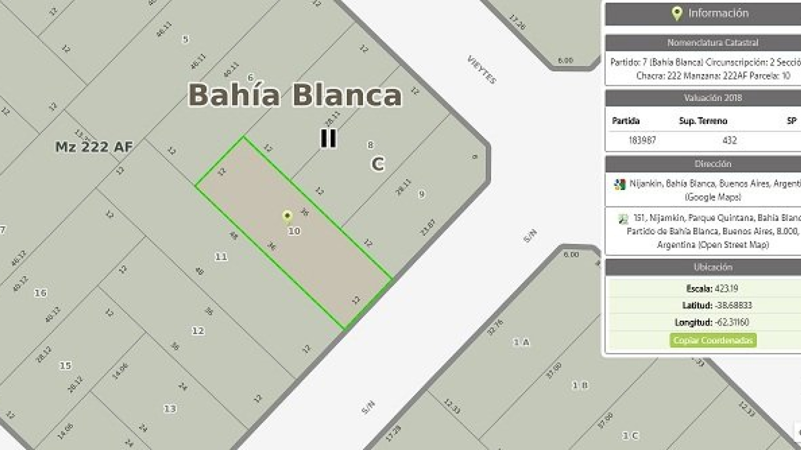151 Nijankin, Bahía Blanca, Buenos Aires, 8000, 0 , 0 ,0,Terreno,Venta,Nijankin,0,1292