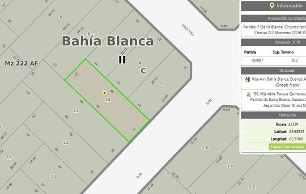 151 Nijankin, Bahía Blanca, Buenos Aires, 8000, 0 , 0 ,0,Terreno,Venta,Nijankin,0,1292