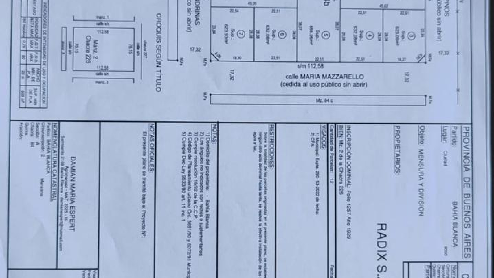 Mazzarello, Bahía Blanca, Buenos Aires, 8000, ,Terreno,Venta,Mazzarello ,1632