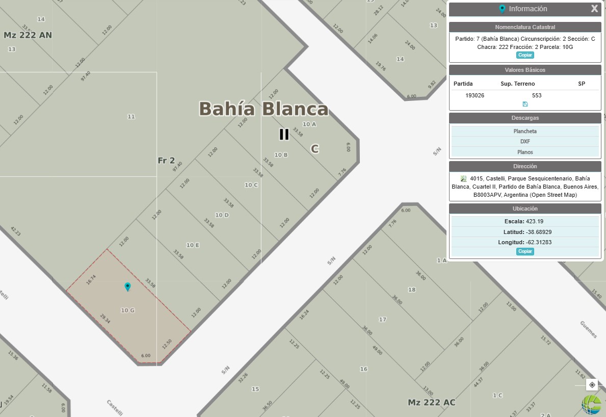 4001 Castelli, 8000, Bahia Blanca, Buenos Aires, 8000, 0 , 0 ,0,Terreno,Venta,Castelli ,0,1934